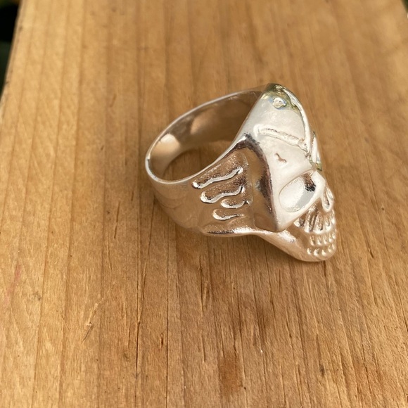 Solid 925 Sterling Silver Skull Men Ring from Mexico/ Calavera Plata Mexico - Picture 2 of 9